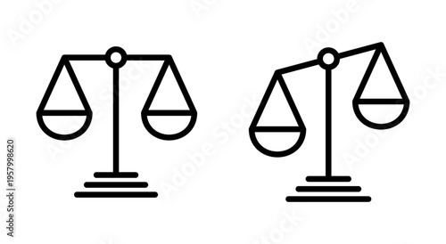 Scales icon symbol for apps and websites. Law scale icon. Justice sign and symbol