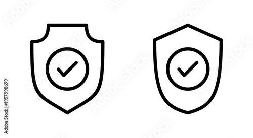 Shield check mark icon symbol for apps and websites. Protection approve sign. Insurance icon