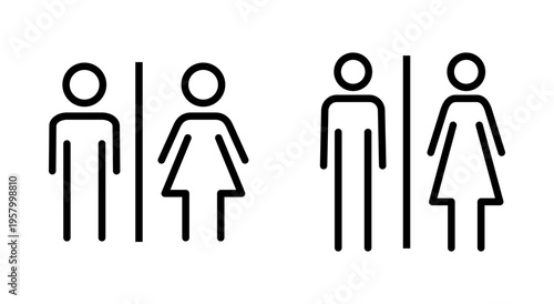 Toilet icon symbol for apps and websites. Girls and boys restrooms sign and symbol. bathroom sign. wc, lavatory