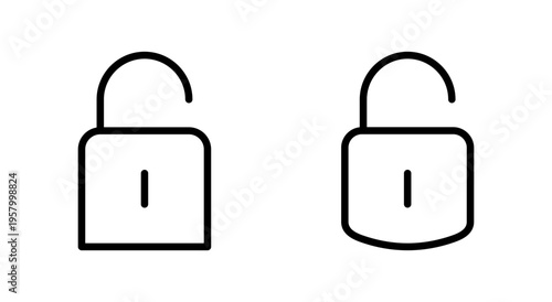 Unlock icon symbol for apps and websites. Unlock sign and symbol. unlocked padlock icon