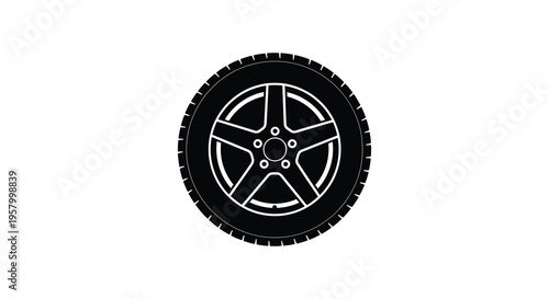 A simple black tire illustration a striking graphic silhouette