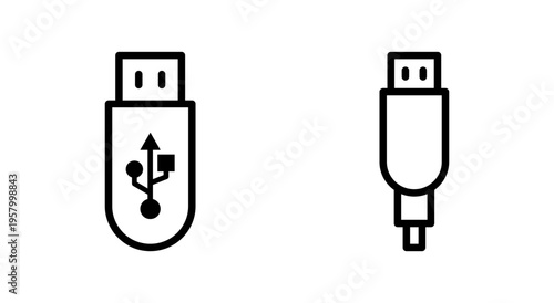 Usb icon symbol for apps and websites. usb charging. Flash disk sign and symbol. flash drive sign.