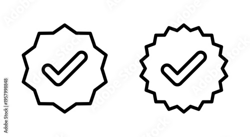 verified icon symbol for apps and websites. verification check mark. approved icon