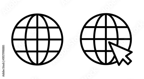 Web icon symbol for apps and websites. go to web sign and symbol. web click icon. Global search icon