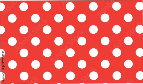 Red polka dot seamless pattern bright cheerful festive background simple geometric repeating design for fabric wallpaper and gift wrap