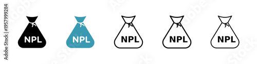 NPL icons collection in black and blue colors