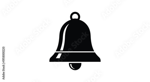 A simple black bell design visually striking in silhouette