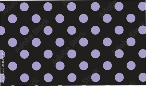 Black polka dot seamless pattern lilac circles repeating background geometric design for fabric wallpaper and gift wrap