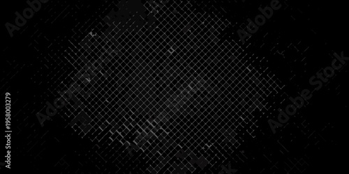 Abstract digital matrix pattern with glowing lines on a black background