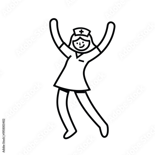 Happy Nurse Dancing with Joy and Enthusiasm.