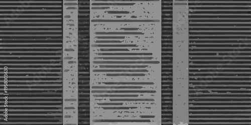 Abstract grayscale pattern of horizontal lines and vertical bars