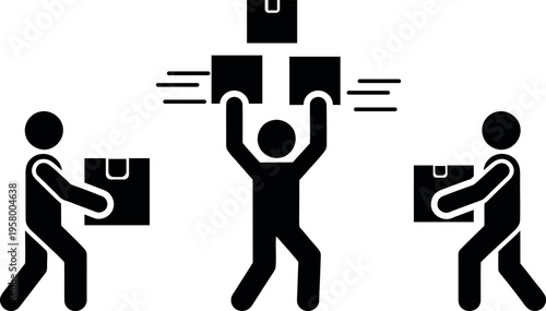 Teamwork illustration showing collaborative effort in task completion and delivery