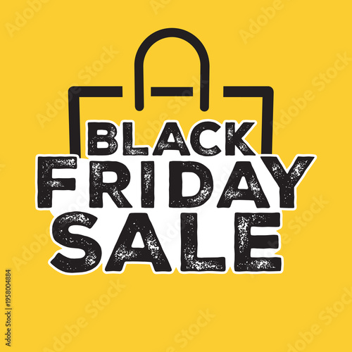 Black Friday Sale typography concept on background.