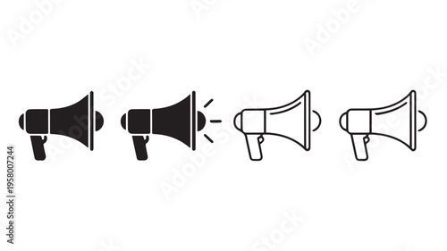 megaphone icon set
