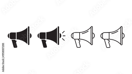 megaphone icon set 