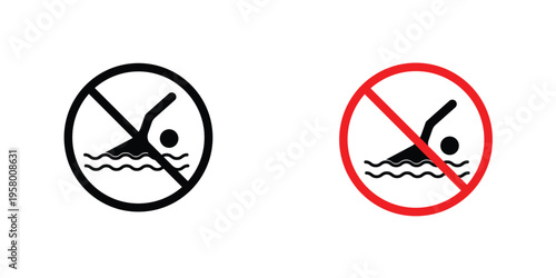 No swimming signs graphic design vector symbols. Best for Graphics