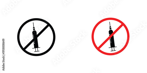 No syringe signs graphic design vector symbols. Best for Graphics