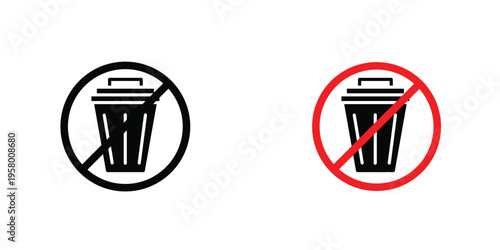 No trash signs graphic design vector symbols. Best for Graphics