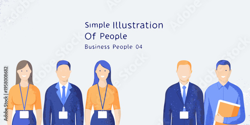 A simple illustration depicting a diverse group of business professionals