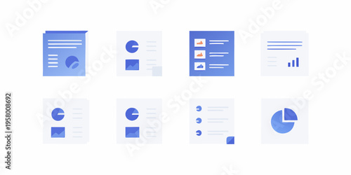 Abstract vector graphics depicting mobile app interface elements and data
