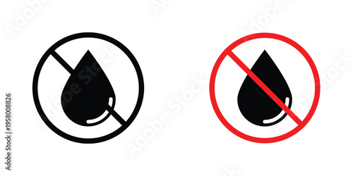 No Water drop signs graphic design vector symbols. Best for Graphics