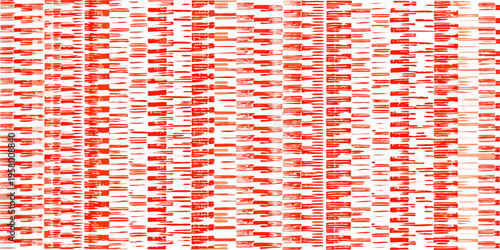 Abstract red and white pattern resembling woven fabric or digital noise