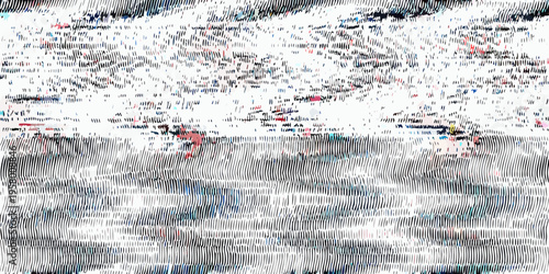 Abstract cityscape with distorted lines and glitch effects heavily textured