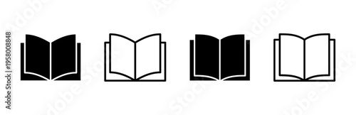 Book icon set. open book icon vector. ebook icon