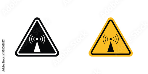 Non ionizing radiation hazard signs graphic design vector symbols. Best for Graphics