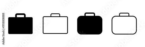 Briefcase icon set. suitcase icon. luggage symbol.