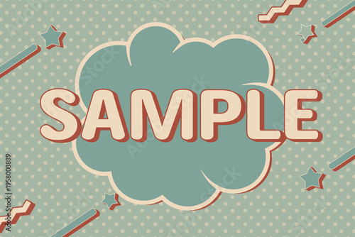 レトロなクラウド型漫画吹き出しのフレーム