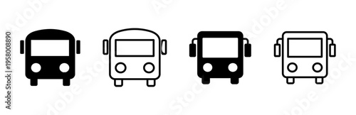 Bus icon set. bus vector icon