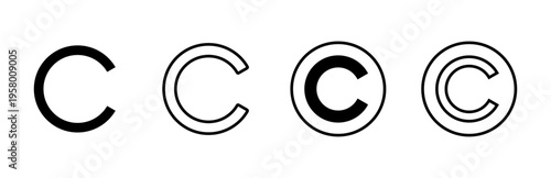 Copyright icon set. copyright symbols