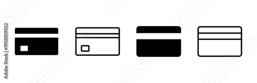 Credit card icon set. Credit card payment icon vector