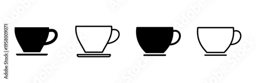 Coffee cup icon set. cup a coffee icon vector.