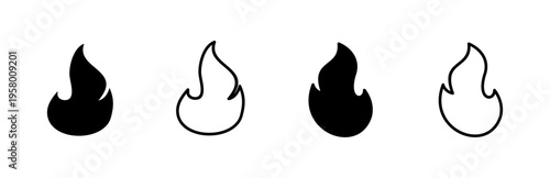 Fire icon set. fire vector icon
