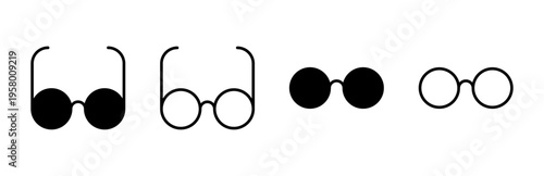 Glasses icon set. Glasses vector icon