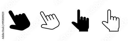 Hand click icon set. pointer icon vector. hand cursor icon vector