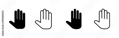 Hand icon set. hand vector icon, palm,click