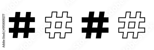 Hashtag icon set. hashtag symbol