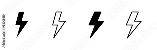 Lightning icon set. electric icon vector. power icon. energy sign