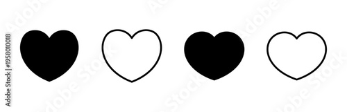 Love icon set. Heart icon vector. Like icon vector.