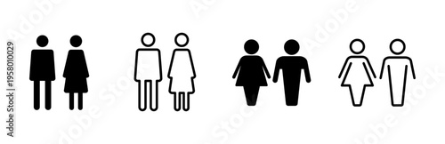 Man and woman icon set. male and female symbol