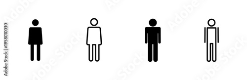 Man icon set. male icon vector. human symbol