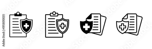 Medical insurance icon set. health insurance icon