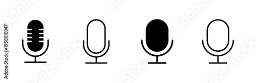 Microphone icon set. karaoke icon vector