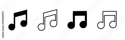 Music icon set. note music icon vector. tone icon