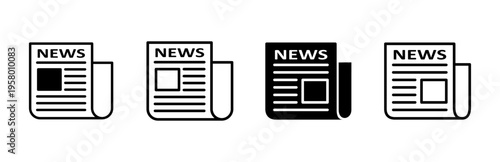 Newspaper icon set. news paper vector sign