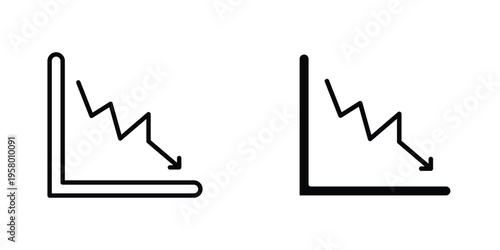 Reduction chart icon graphic design vector symbols. Best for Graphics