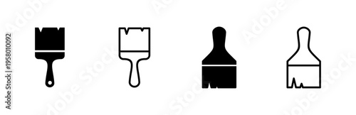 Paint icon set. paint brush icon vector. paint roller icon vector